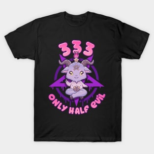 333 Only Half Evil I Anime Pastel Grunge Kawaii Baphomet design T-Shirt